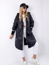 Sally Oversize Quilted hooded jacket Black