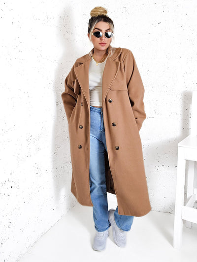 Cassie Camel double breasted coat