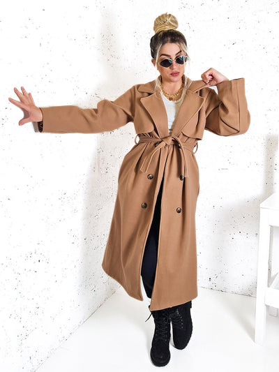Cassie Camel double breasted coat