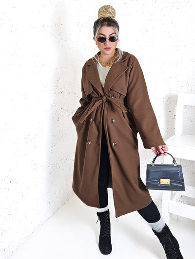 Cassie Brown double breasted coat