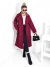 Cassie Burgundy double breasted coat