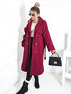 Cassie Burgundy double breasted coat