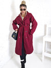 Cassie Burgundy double breasted coat