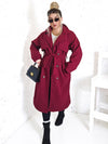 Cassie Burgundy double breasted coat