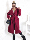 Cassie Burgundy double breasted coat