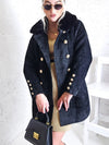 Emily Golden button coat Black