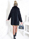 Emily Golden button coat Black