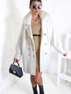 Nathaly Alpaca golden button coat Cream-White