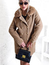 Emily Golden button coat Beige