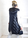 Sarah Black hooded quilted gilet