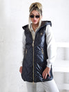 Sarah Black hooded quilted gilet