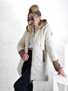 Emily hooded quilted coat Cream