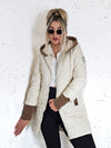 Emily hooded quilted coat Cream