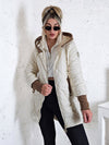 Emily hooded quilted coat Cream