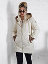 Emily hooded quilted coat Cream