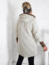 Emily hooded quilted coat Cream