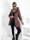 Emily hooded quilted coat Brown