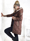 Emily hooded quilted coat Brown