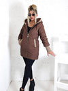 Emily hooded quilted coat Brown