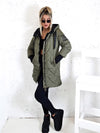 Darcy hooded quilted coat Khaki