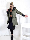 Darcy hooded quilted coat Khaki