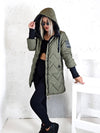 Darcy hooded quilted coat Khaki