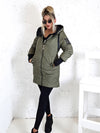 Darcy hooded quilted coat Khaki