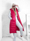 Stacey Fuchsia hooded quilted gilet