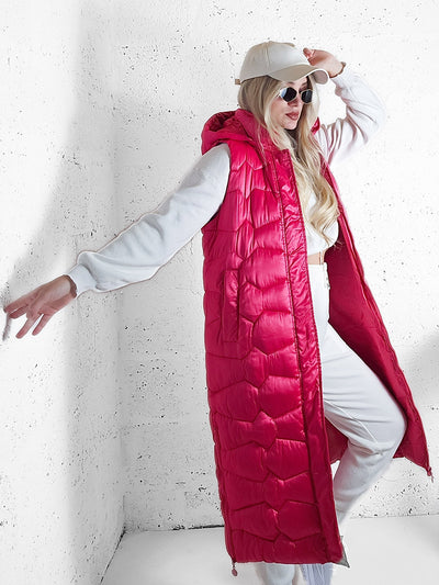 Stacey Fuchsia hooded quilted gilet