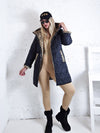 Leo Oversize Quilted hooded jacket Black