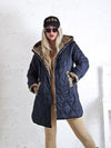 Leo Oversize Quilted hooded jacket Black