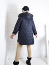 Leo Oversize Quilted hooded jacket Black