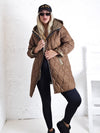 Leo Oversize Quilted hooded jacket Brown