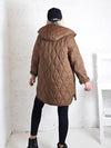 Leo Oversize Quilted hooded jacket Brown