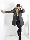 Leo Oversize Quilted hooded jacket Khaki