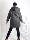 Leo Oversize Quilted hooded jacket Khaki