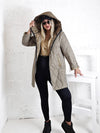 Leo Oversize Quilted hooded jacket Sand