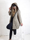 Leo Oversize Quilted hooded jacket Sand
