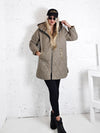 Leo Oversize Quilted hooded jacket Sand