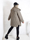 Leo Oversize Quilted hooded jacket Sand