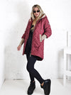 Tracey hooded quilted coat Burgundy