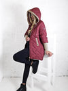 Tracey hooded quilted coat Burgundy