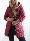 Tracey hooded quilted coat Burgundy