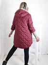Tracey hooded quilted coat Burgundy