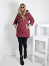 Tracey hooded quilted coat Burgundy