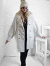 Nathaly Alpaca golden button coat Cream-White