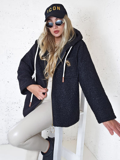 Lyla hooded coat Black
