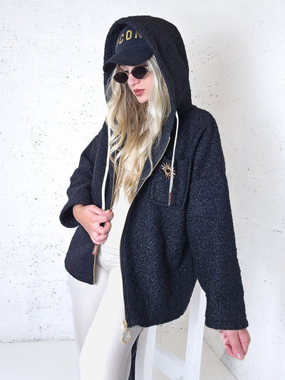Lyla hooded coat Black