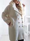 Nathaly Alpaca golden button coat Cream-White