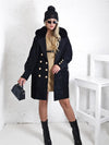 Nathaly Alpaca golden button coat Black